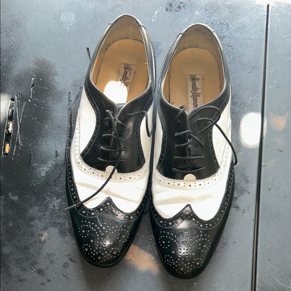 Black & White Leather Oxfords